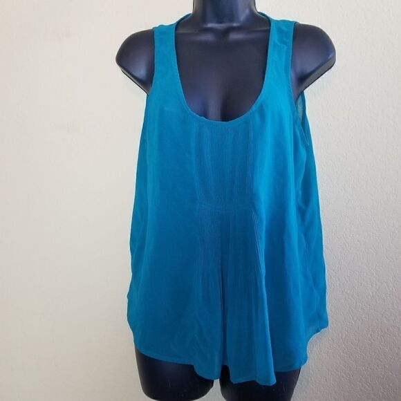 Iris Basic Sheer Turquoise Tank - Picture 1 of 6